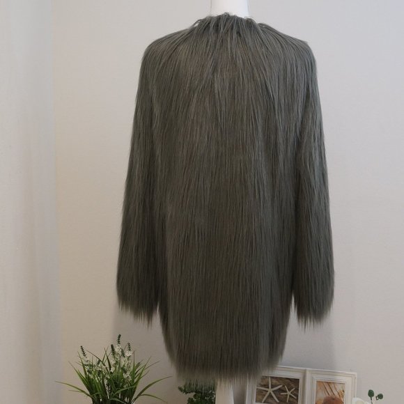 UNREAL FUR Women's Wanderlust Faux Fur Coat Slate - Picture 7 of 8